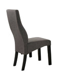 Aziza Dining Chairs, Gray Polyester & Cappuccino Wood