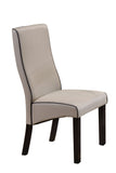 Eugene Dining Chairs, Gray Faux Leather & Cappuccino Wood