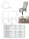 Eugene 47" Dining Set, Cappuccino & Gray