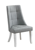 Lexie Dining Chairs, Blue Vinyl & White Wood