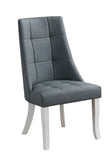 Lexie Dining Chairs, Gray Vinyl & White Wood