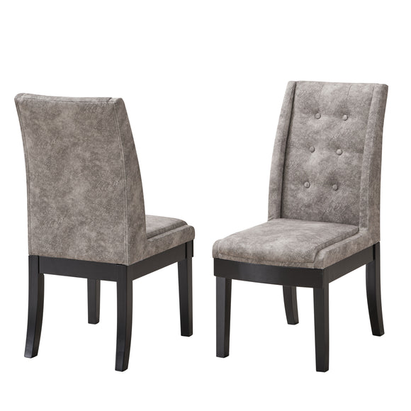 Riley Dining Chairs, Gray Fabric & Cappuccino Wood