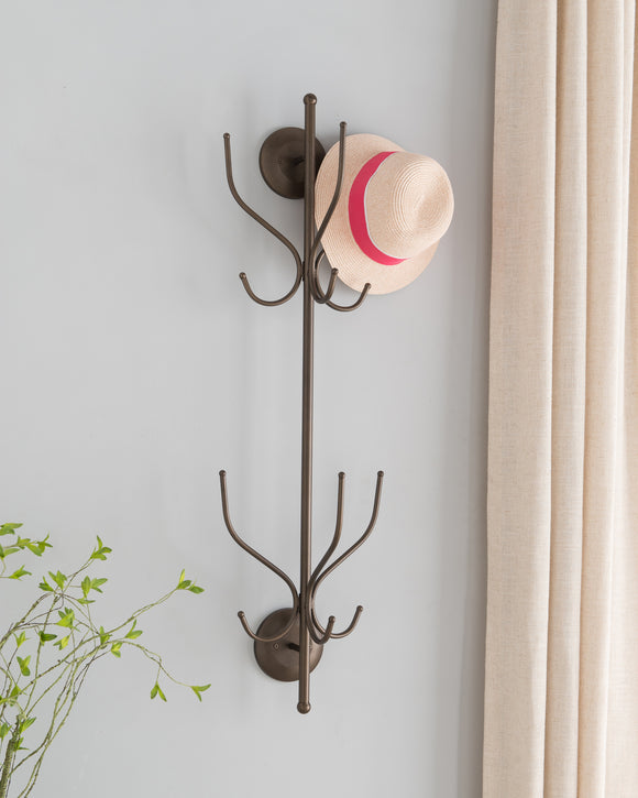Aldis 4 Flip Hooks Wall Mounted Clothing Rack, Black Wood & Brass –  Pilaster Designs