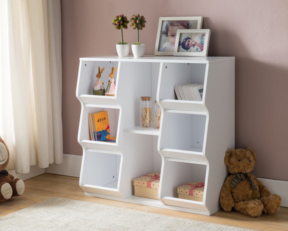 Gali Cube Bookcase, White Wood