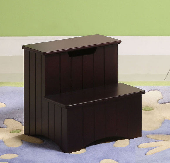 Merlot or White Wood 13-Inch Storage Bedroom Step Stool Organizer - Pilaster Designs