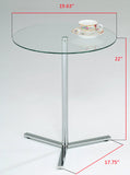 Form End Table, Chrome Metal & Tempered Glass