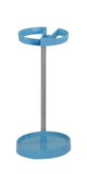 Telford Umbrella Stand, Blue Plastic & Silver Metal