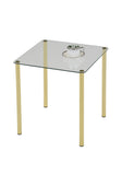 Worcester Square Side Table, Brass Metal & Glass