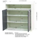 Moretz Storage Cabinet, White & Gray Wood