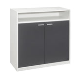Moretz Storage Cabinet, White & Gray Wood
