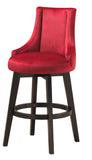 Walden 30"H Bar Stools, Red Fabric & Cappuccino Wood