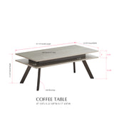 Quan Coffee Table Set, Champagne & Gray Wood