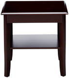 Vania 3 Piece Coffee Table Set, Dark Cherry Wood