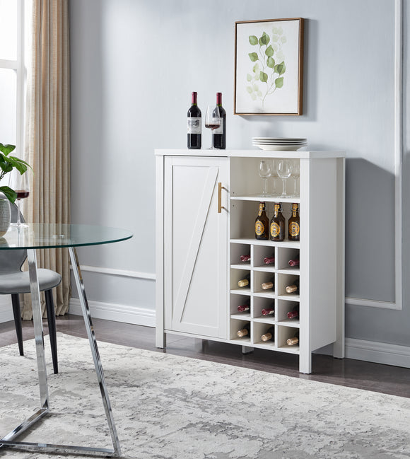 Duquette Wine Bar Cabinet White Wood