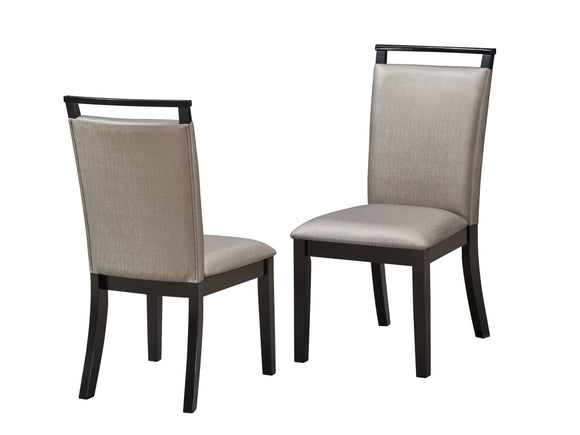 Danby Dining Chairs, Gray Fabric & Cappuccino Wood