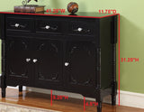 Camden Wood Contemporary Sideboard Buffet Display Console Table With Storage Drawers & Doors (Black, Dark Cherry) - Pilaster Designs