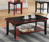 Carter 3 Piece Espresso Wood Contemporary Occasional Cocktail Coffee & 2 End Tables Set - Pilaster Designs