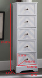 Justin Wash White Wood Contemporary 5 Drawer Muti-Room Accent Display Chest Storage Organizer - Pilaster Designs