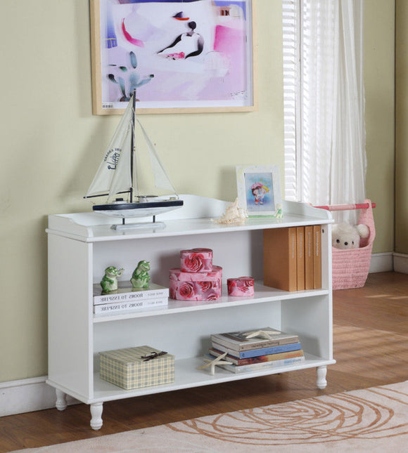 Marie 2 Tier Bookcase, White Wood