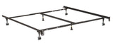 Metal Adjustable California King, King, Queen, Full, Twin, Universal Heavy Duty Bed Frame With Center Support Rail, 6 Legs, 2 Center Support, 2 Rug Rollers and 2 Locking Wheels - Pilaster Designs