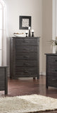 Madison Charcoal or Natural Wood 5 Drawer Rustic Kids Bedroom Chest Storage Cabinet Organizer (KD) - Pilaster Designs