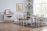 Figaro 8 Piece Counter Height Dining Set, Wash Gray Wood