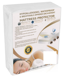 Premium Waterproof Vinyl Free Mattress Protector Cover Hypoallergenic, For Bed Bugs Dust Mites (Twin, Twin XL, Full, Queen, King)
